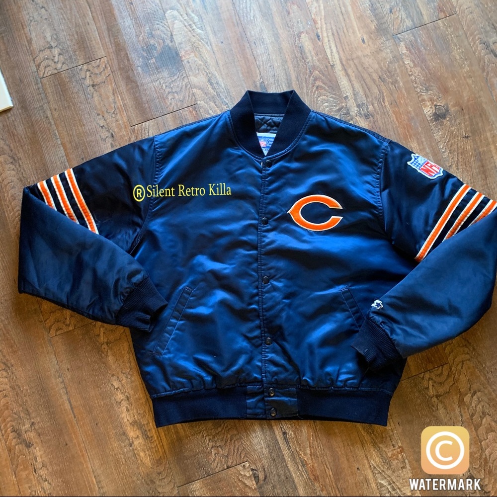 Vintage 80s 90s Chicago Bears Satin NFL Jacket